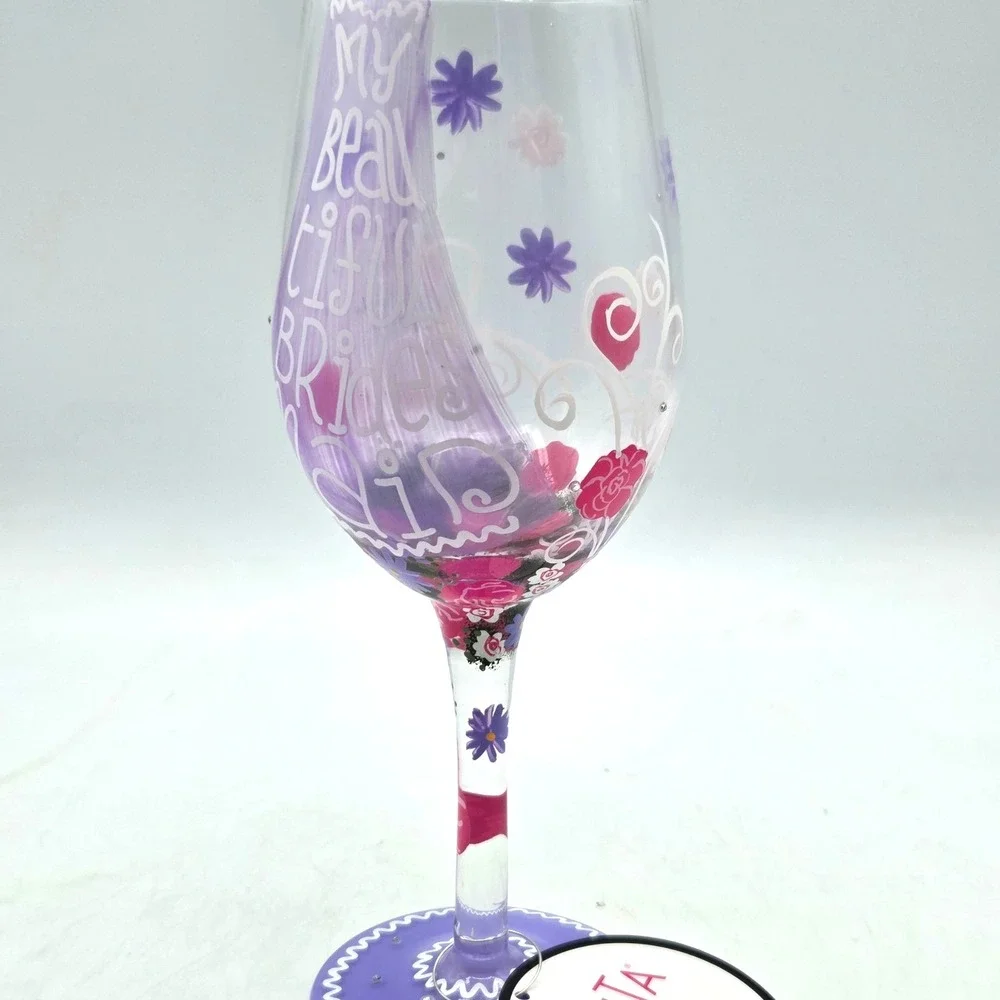 Lolita Handpainted Wine Glass‎ 15 oz My Beautiful Bridesmaid BRAND NEW